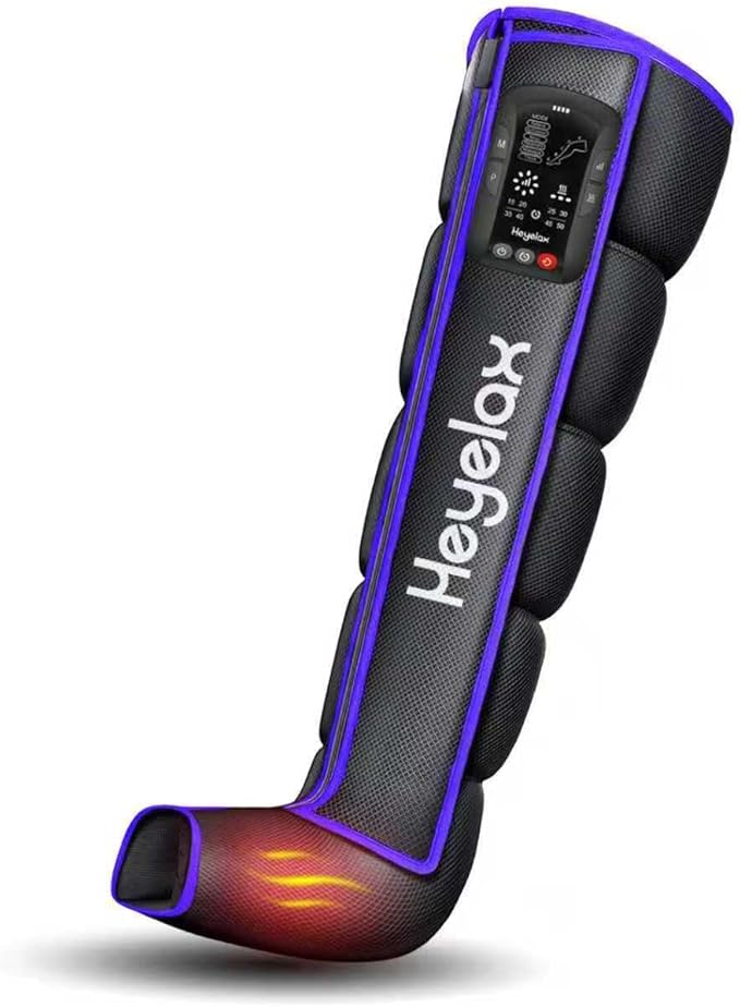 Air Compression Leg Massager for Circulation and Pain Relief FSA, Recovery Boots Sleeve for Fast Therapy, Cordless Leg Massager with Heat as Ideal Gifts for Men Women (Large1-Pack)