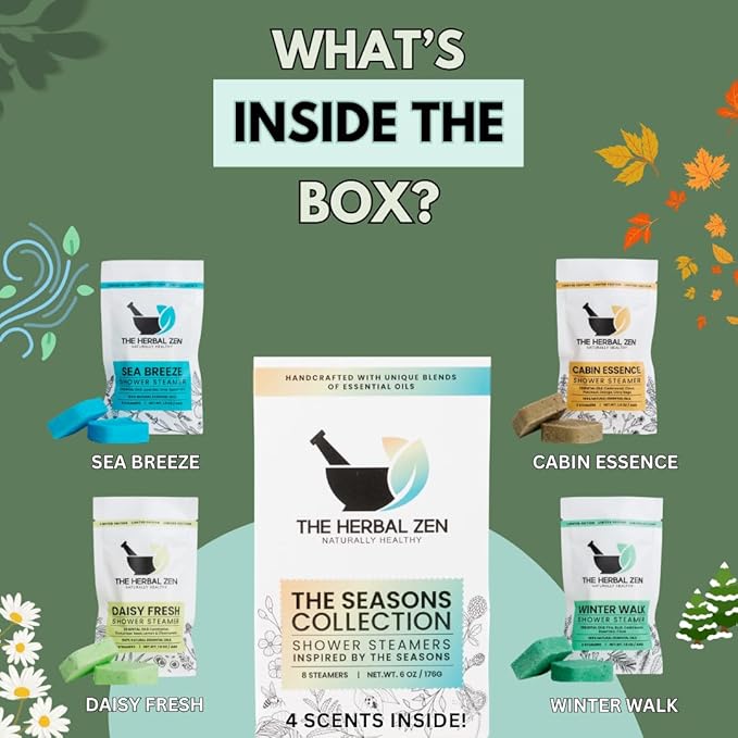 Shower Steamers Aromatherapy Variety Pack - Shower Bombs Made in The USA - Aromatherapy Bath Gifts for Women - Back to School Gift - Shower Tablets Mothers Day Gift (Seasonal Variety Pack)