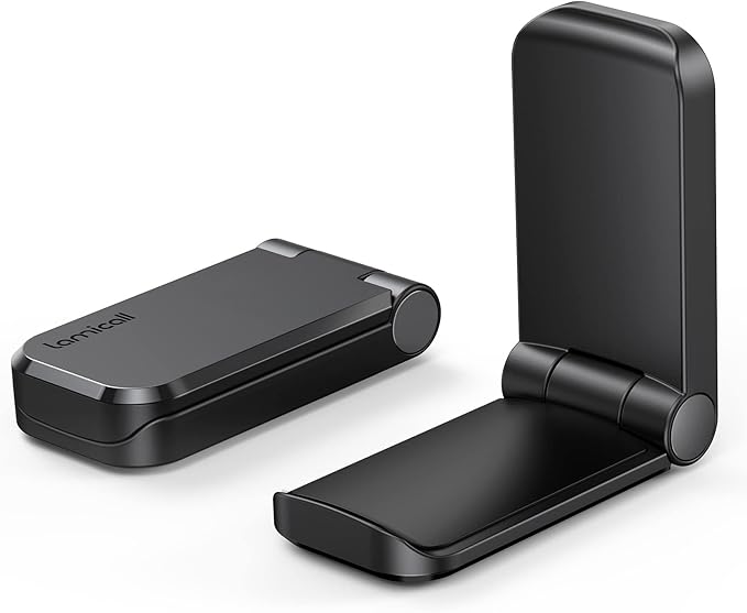 Lamicall Headphone Stand, Sticky Headset Hanger - 2 Pack Adhesive Headphone Holder Hook Mount, Headset Holder Clip Under Desk, Earphone Clamp for Airpods Max, HyperX, Sennheiser, Black