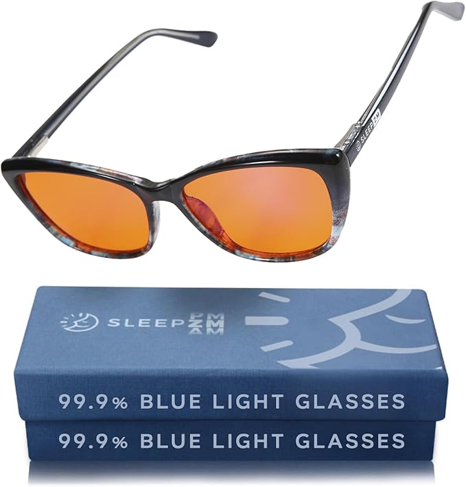 100% Blue Light Blocking Glasses - Women + Men - Better Sleep - Anti Eye Strain Protection - Computer Screens Gaming