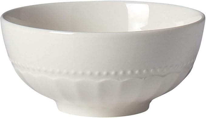 TTU Tabletops Gallery Embossed Bone White Porcelain Round Dinnerware Collection- Chip Resistant Scratch Resistant, Mosaico 16 Piece Dinnerware Set (Dinner Plate, Salad Plate, Cereal Bowl, Mug)