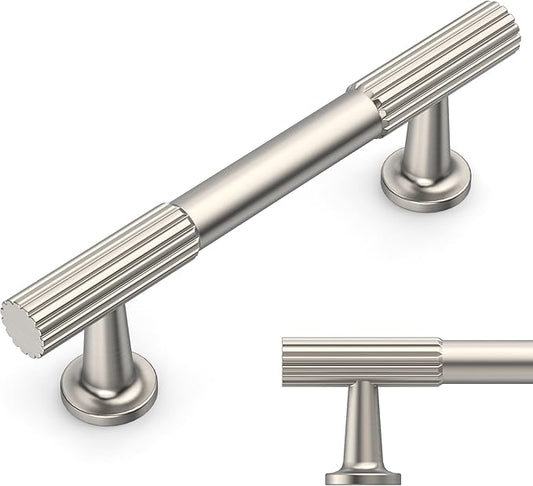 Amerdeco 10 Pack Brushed Satin Nickel Cabinet Pulls 3 Inch(76MM) Hole Centers Kitchen Cabinet Handles Hardware Kitchen Handles for Cabinets Cupboard Handles Drawer Pulls ZH0071