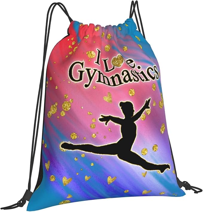 Gymnastics Drawstring Bags Adjustable Sports Gym Bag Drawstring Backpack Water Resistant String Bag Party Favors Bags