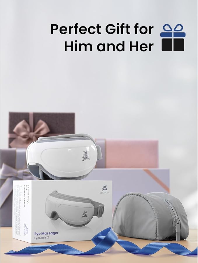 BOB AND BRAD Eye Massager FSA Eligible/HSA Eligible, EyeOasis 2 Heated Eye Mask for Migraines with Music, Smart Migraine Massager Reduce Dry Eyes Improve Sleep, Birthday Gifts for Women Men Mom Dad