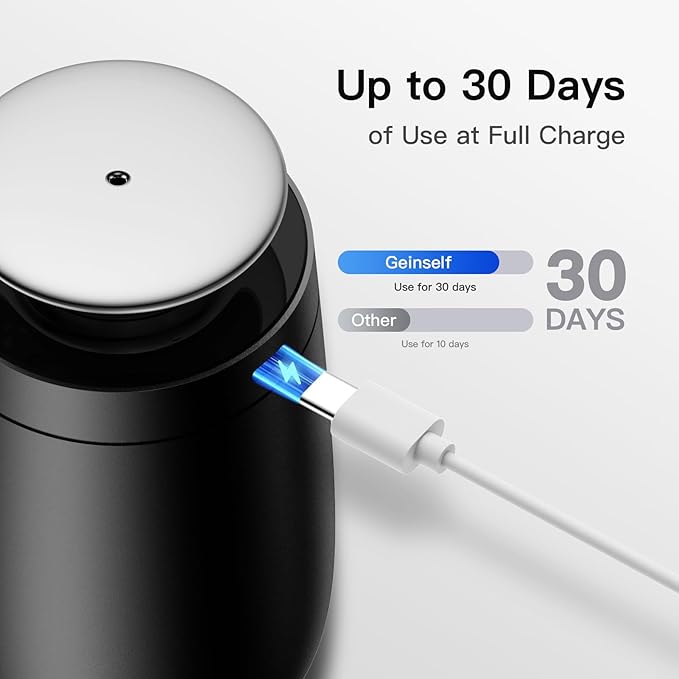 Waterless Oil Diffuser Rechargable, Smart Auto On/Off Air Freshener Car Diffuser, 3 Timer Function&Two-Fluid Technology, Aluminum Mini Scent Diffuser for Car (Black)