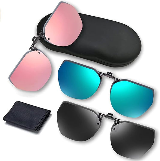Night Driving Glasses and sunglasses Clip-On, Polarized Glare Reduce, High Definition Vision