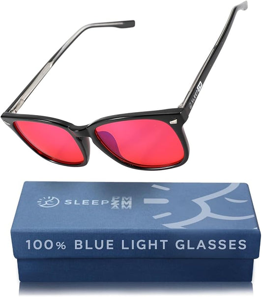 100% Blue Light Blocking Glasses - Women + Men - Better Sleep - Anti Eye Strain Protection - Computer Screens Gaming