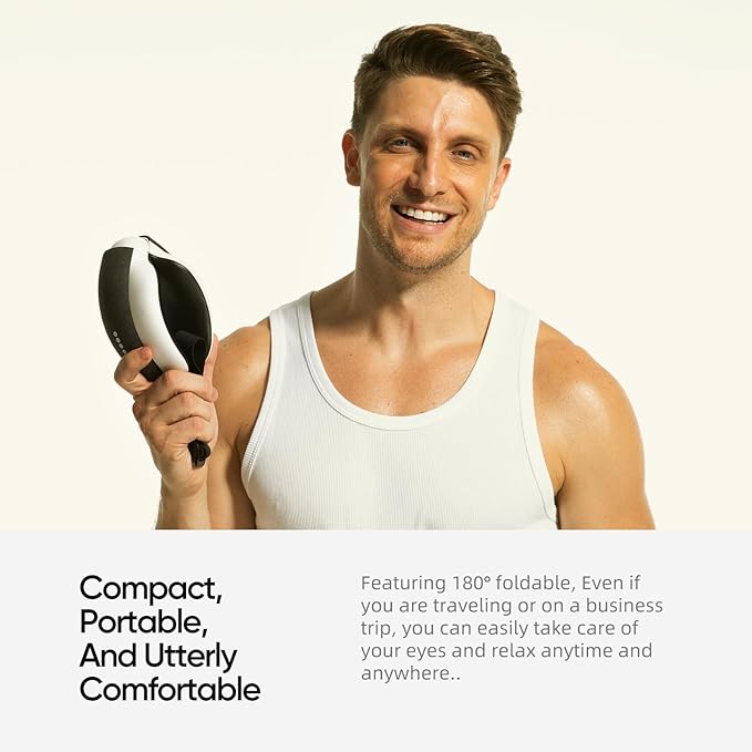 Freed Mind 3 Eye Massager & Bluetooth Heat Sleep mask,Father Gift Sets |with Suede Storage Bag | Migraine Relief,Relaxation,Bedtime Stress Relief | White Noise,3D airbag kneading| Smart Head Massager