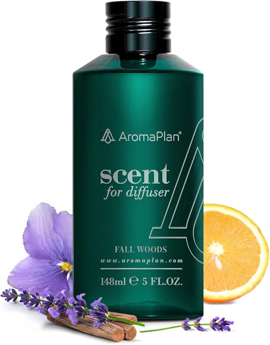 AromaPlan Hotel Scents Fall Woods 5 Fl Oz (148ml), Home Luxury Aroma & Hotel Fragrance Diffuser Oil- Hotel Diffuser Oil for Aromatherapy- USA Made, Bigger Bottle, Bolder Aroma & Longer Lasting