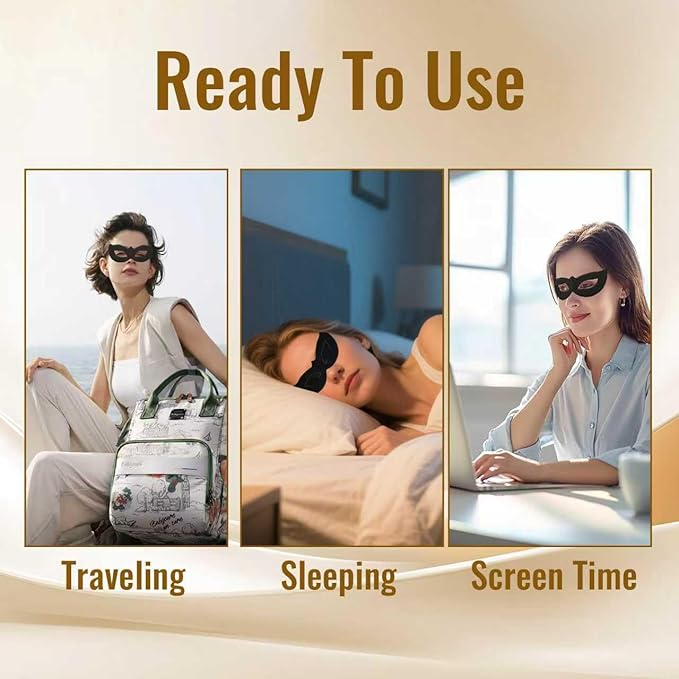 Self Cooling Eye Masks for Migraines, Eyestrain, Puffiness, All-Natural Ingredients, Cold Eye Mask for Travel, Flights, Screen Time, or Overnight Puffiness