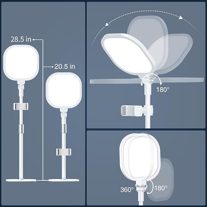Lighting for Video Calls, 30 Light Modes Video Conference Light, Desk Ring Light with Stand for Webcam, Meetings, Live Stream, Home Office. CRI 97.8