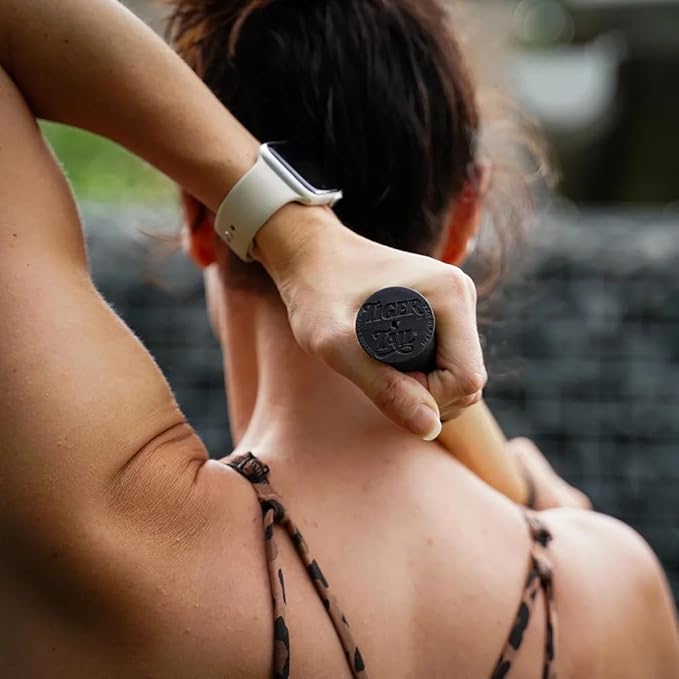 Tiger Tail ReGreen 18" Wood Roller - Handheld, Deep Tissue Wood Roller, Body Massage and Myofascial Release Tool for Legs, Neck, Calves, Thighs, Shins & Back, Made in USA