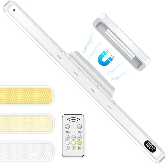 WILLED 3W Led Light Bar with Remote Control, Eye-Friendly Vanity Lights, 3 Color Temperatures Mirror Lights, Button Control Magnetic Light Bar Stick on Wall, Under Cabinet, Closet, Bathroom and Desk