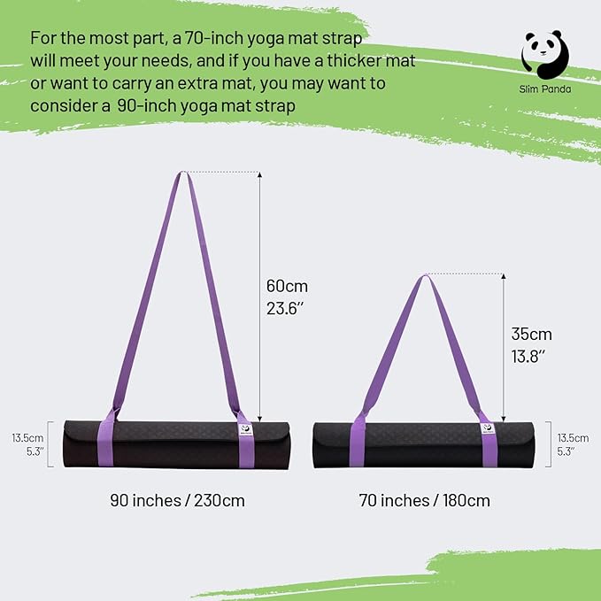 Slim Panda Yoga Mat Straps for Carrying, Adjustable Yoga Mat Carrier, Yoga Mat Sling(Yoga Mat Not Included)