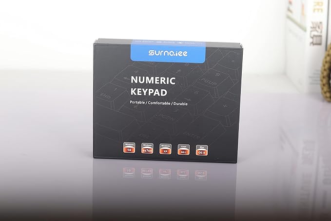 SurnQiee Wireless Numeric Keypad, 2.4G Rechargeable Number Pad 35-Keys for Efficient Data Input