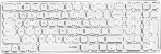 Rapoo E9350L Multi-Device Wireless Keyboard, Blade-Series E9350L 99-Key Ultra-Thin Keyboard, Support 4 Devices, Low-Profile, Quiet, USB-C, Rechargeable, Al-Alloy Frame, for Windows/Mac/Linux/Chrome