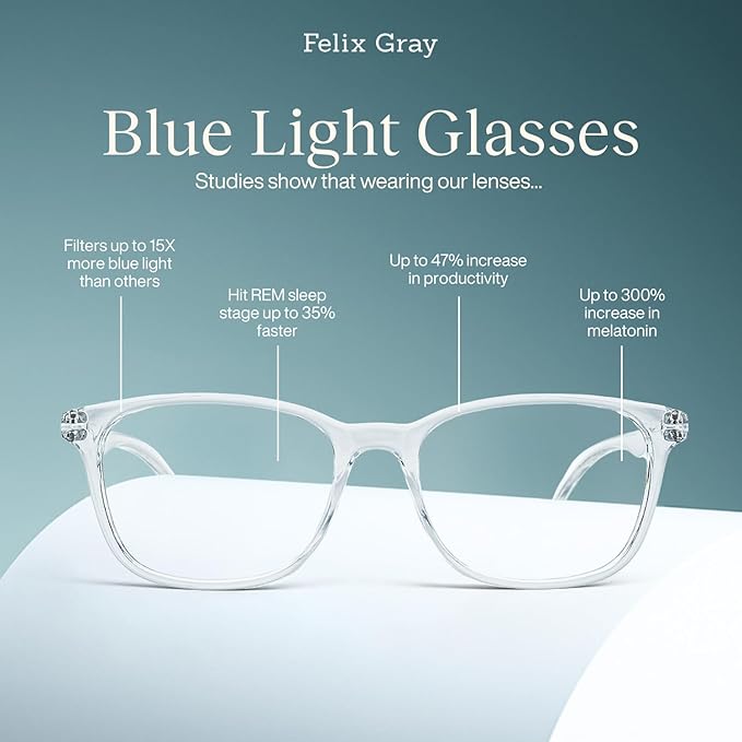 Felix Gray Filtered Blue Light Glasses Men & Women, Blue Light Blocking, Gaming, Computer