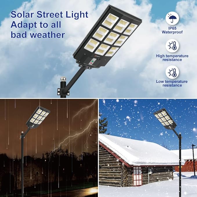 TINSUM Solar Lights Outdoor Motion Sensor,4200W Dusk to Dawn Solar Street Lights Super Bright 7000K Flood Lights IP66 Waterproof Solar Powered for Parking Lot, Street, Yard