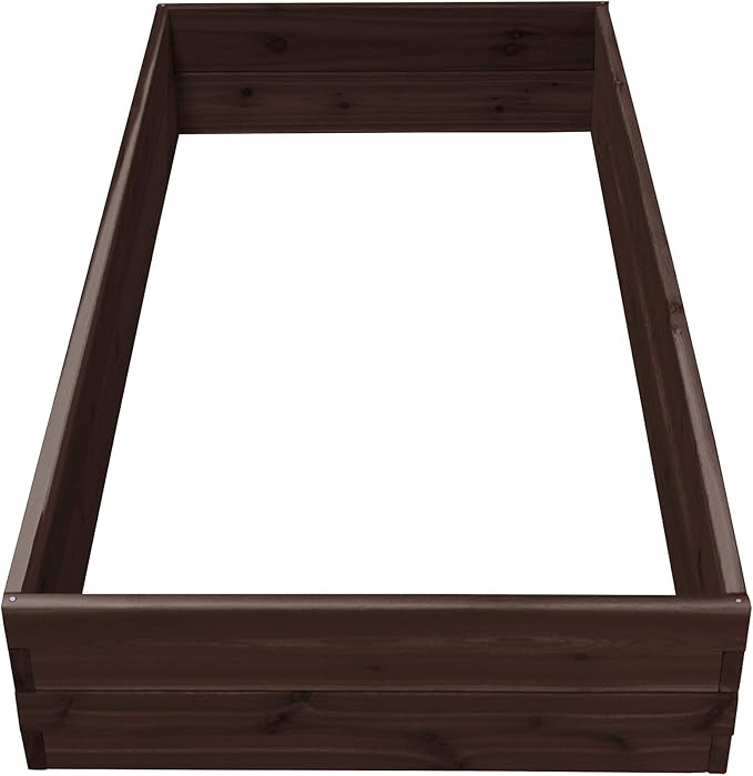 Red Cedar Wood Raised Vegetable Garden Bed - Amish Made in USA (11" Double Raised Bed, Walnut Stain)