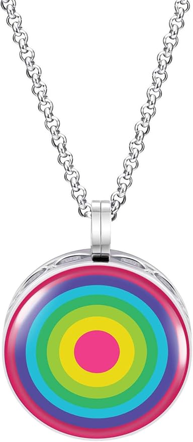 Wild Essentials Jawbreaker Enamel Finish Essential Oil Diffuser Necklace Gift Set - Includes Aromatherapy Pendant, 24" Stainless Steel Chain, 8 Color Refill Pads
