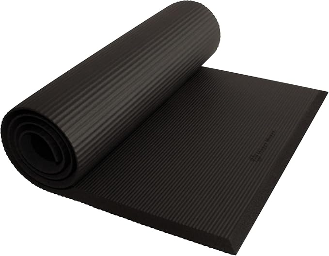 Hugger Mugger Ultimate Cushion Yoga mat - Black - Ultimate thick, grippy, soft yoga mat, extra long and wide, and extra cushion