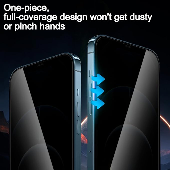 Privacy Screen Protector for iPhone 12 Pro Max 6.7 inch[2 Pack] [Easy Installation],with 2 Camera Lens Protectors,Tempered Glass Anti Spy 9H Hardness Black Film,Case Friendly