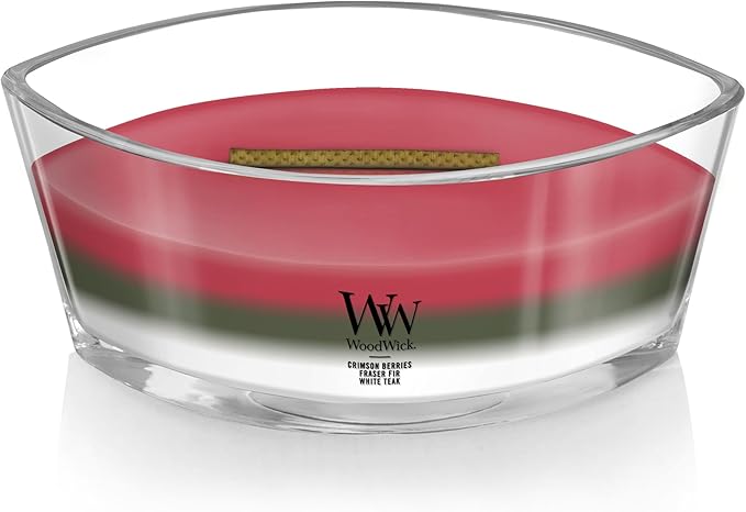 WoodWick Winter Garland Scented Trilogy Ellipse Candle, Crackles at it Burns, Up to 50 hrs burn time, 16oz