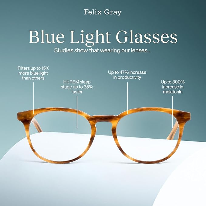 Felix Gray Roebling Blue Light Glasses, Blue Light Blocking Glasses, Gaming Glasses, Computer Glasses