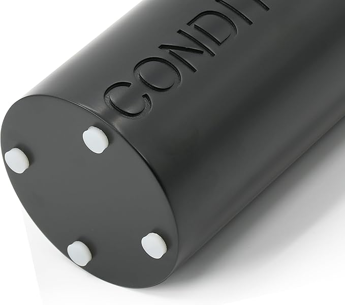 Matte Black Conditioner Dispenser Luxurious Refillable Pump Bottle with Black Resin Pump and Embossed Text, Durable Design for Bathroom and Shower