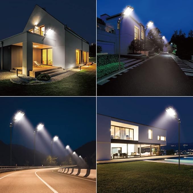 TINSUM Solar Lights Outdoor Motion Sensor,4200W Dusk to Dawn Solar Street Lights Super Bright 7000K Flood Lights IP66 Waterproof Solar Powered for Parking Lot, Street, Yard
