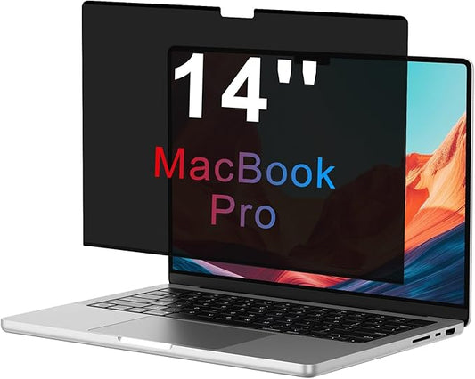 OMOTON Magnetic Privacy Screen for MacBook Pro 14 Inch (2021-2025, M1-M5, Pro, Max), Anti-Spy Filter, Matte Anti Glare Blue Light Protector, Easy Install & Remove