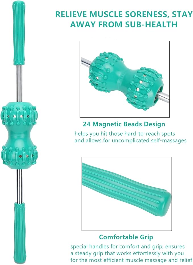 Muscle Roller Stick, Multifunctional Magnet Care Massage Roller For Relieving Muscle Soreness Loosing Tightness Soothing Cramps