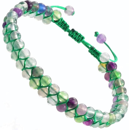 MASSIVE BEADS Double Layer Natural Chakra Healing Power Crystals Macrame Bracelet Yoga Stone Beads Gemstone Meditation Relax Anxiety Bangle for Unisex Women Men