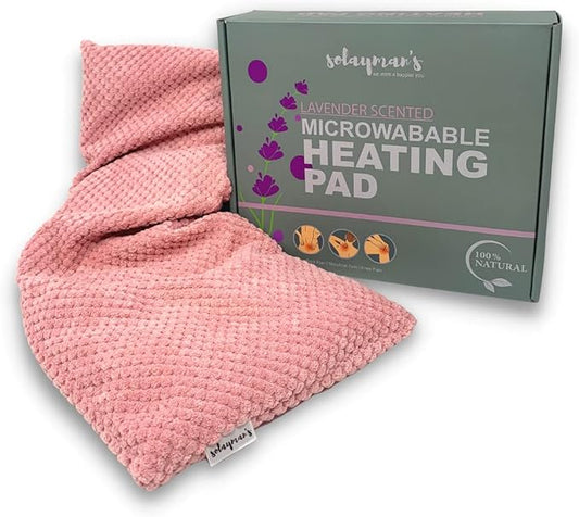 Solayman's Heating Pads for Cramps - Pink, Removable Cover, Lavender Scented