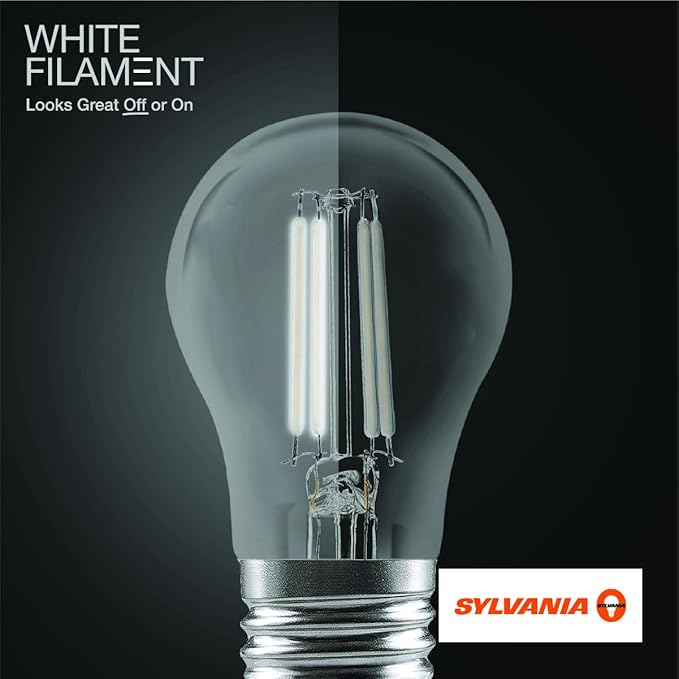 Sylvania A15 Clear Globe LED White Filament Bulb, 7.5W, Dimmable, 750 LMS, Medium Base, 2700K, Soft White - 2 Pack (42247)