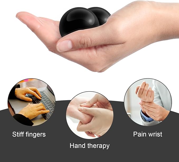 Coolrunner Marble Black Baoding Balls Chinese Health Stress Relieve Hand Exercise Massage Balls