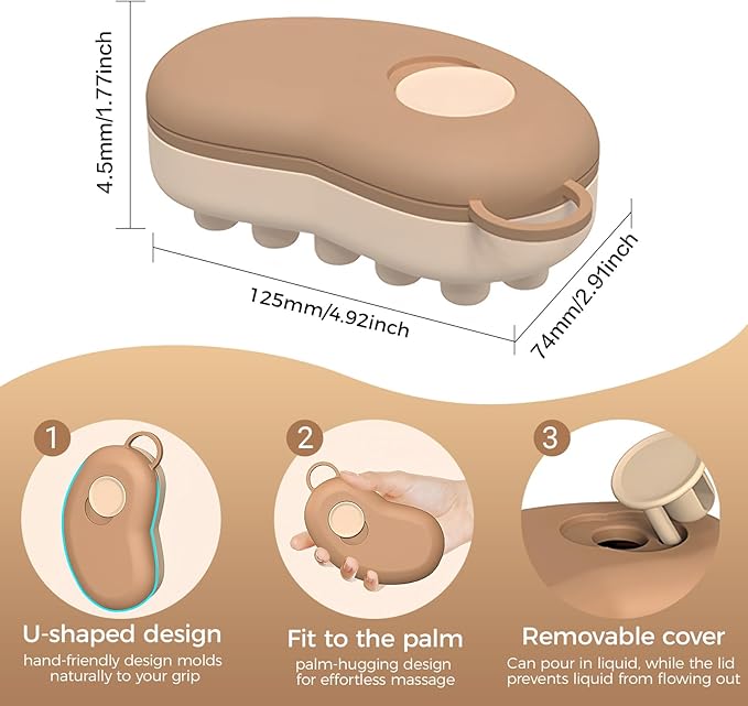 Ice Compress Scalp Massager Hair Growth Massage Comb - Upgraded Raised Dot Ice Tray Design for Tension Headache Relief and Scalp Care (Brown)