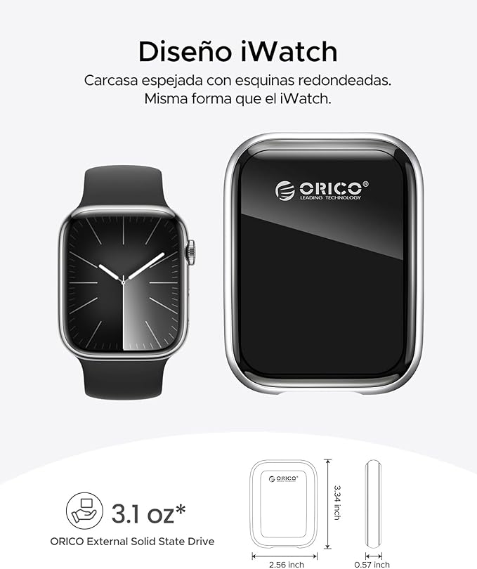 ORICO 512GB External SSD Up to 2000MB/s Portable Solid State Drive, USB 3.2 Gen 2x2 20Gbps with 2 in 1 USB C Cable, Compatibility with MacBook, iPad, iPhone 15, PSSD - A20