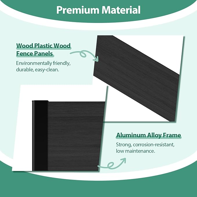 Raised Garden Bed - Expandable Design with Composite Panels & Aluminum Frame - Perfect for Flowers, Vegetables, Herbs - Outdoor Planter Box for Patio, Balcony, Backyard (Black)