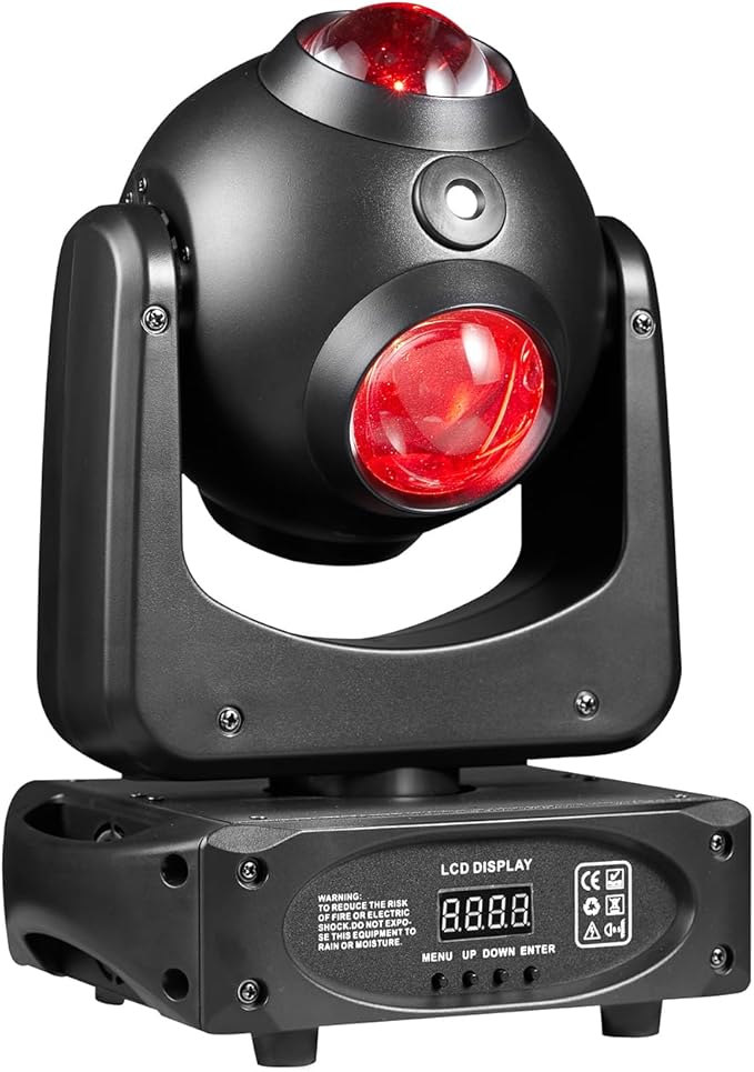 PartyLights 100W Moving Head Light with Beam Effect Scan, Sound Activated for Weddings & Live Events