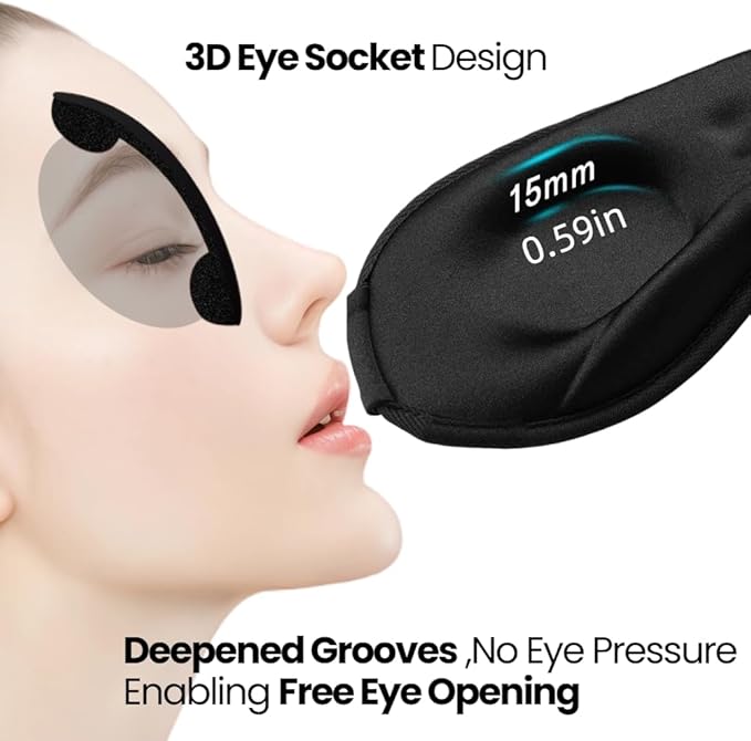 Sleep mask,100% Light Blocking 3D Eye mask,Superior Materials to Silk,Airplane Travel Essentials, Luxury Sleeping mask,Eye mask for Sleeping,Best Gift for Women Men - B-2-202508011518