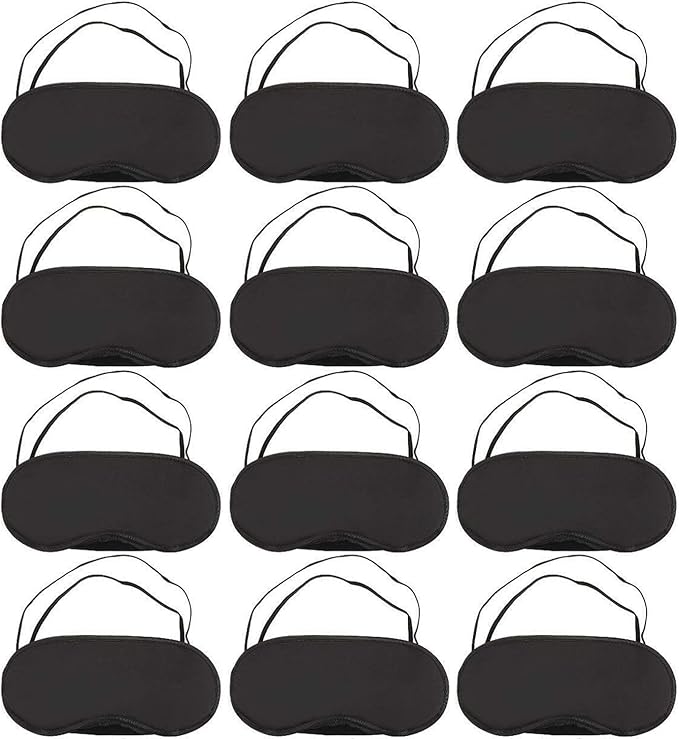 200 Pcs Eye Mask Sleep Blindfold with Nose Pad and Elastic Strap for Travel Sleep, Game Sleeping, Black