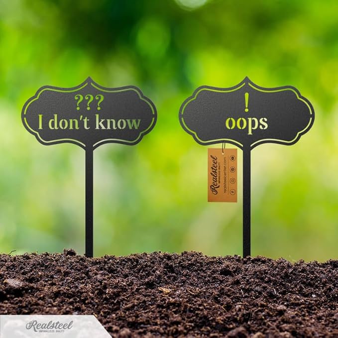 RealSteel - Seed & Plant Markers - Indoor/Outdoor Herb Garden Stakes - Elegant Fruit/Vegetable Seed Labels - Durable Plant Tags for Pots - Classy Design for Farmhouse/Greenhouse (Asparagus)