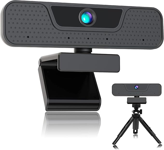 Akyta 4K Webcam with 4 Noise-Canceling Microphones-Privacy Cover-Tripod, AutoFocus Computer Web Camera for Desktop, 4K USB C Webcam for PC/Laptop/Desktop Computer/Teams/Zoom/YouTube Streaming
