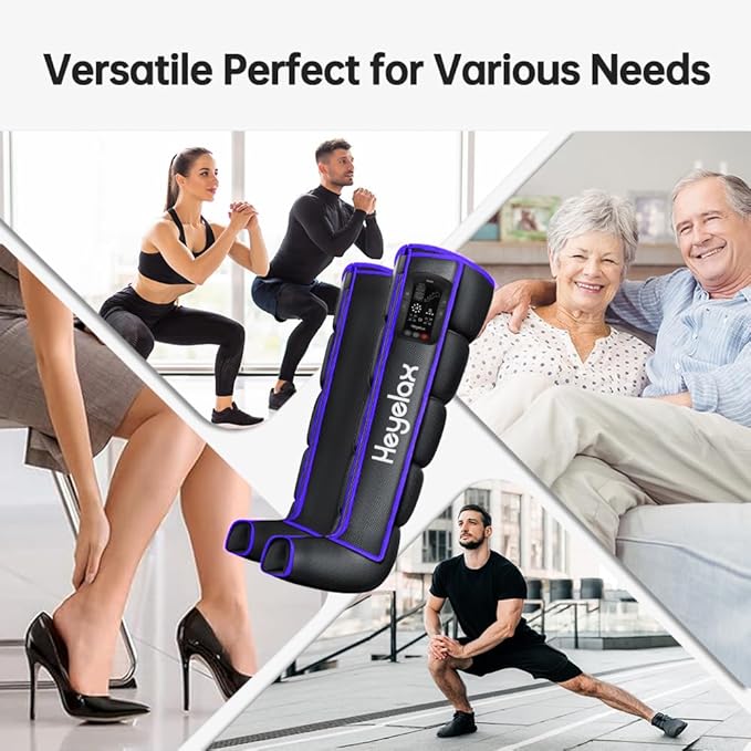 Leg Massager for Circulation and Pain Relief, Recovery Boots for Fast Therapy, Thigh Knee Calf & Foot Massager,Leg Compression Massager (Large,2-Pack)