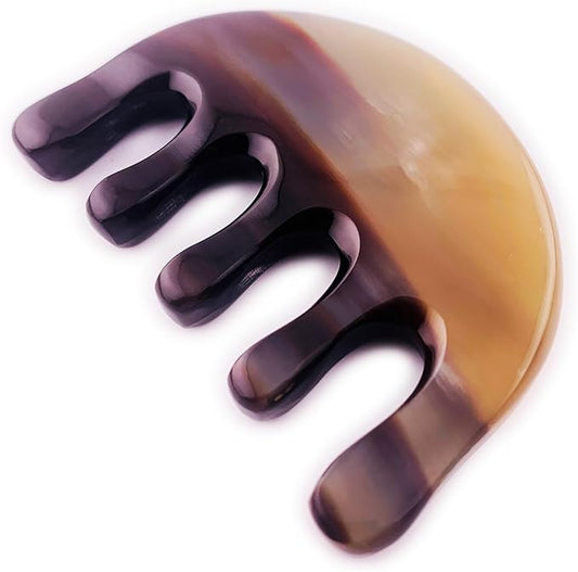 Gua Sha Comb – Natural Buffalo Horn Scalp Massage Comb for Hair Gua Sha and Stimulation, Gua Sha Brush Scalp Massager Tool with Combed Tooth Edge for Head Spa and Scalp Care