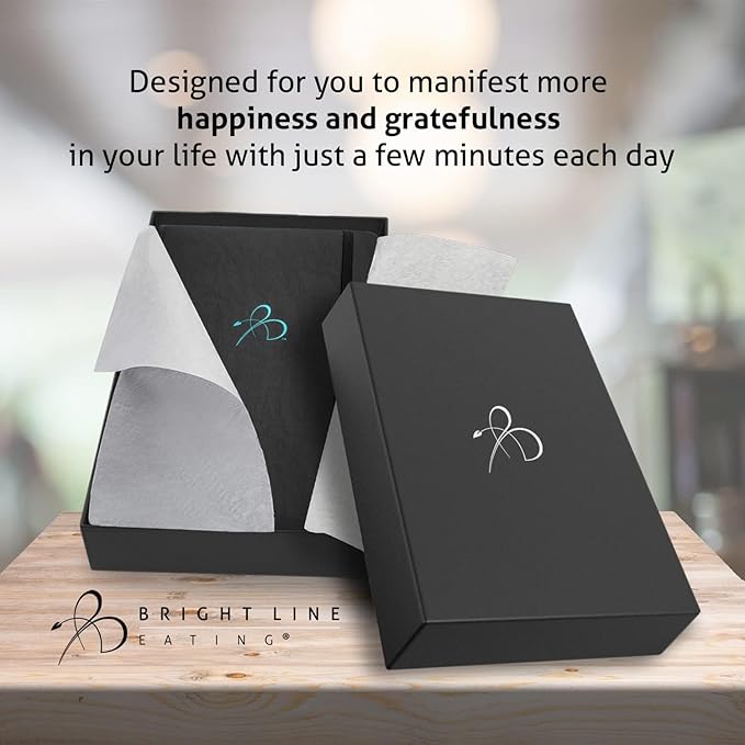 Bright Line Eating Daily Gratitude Journal for Women & Men – 5 Minute Gratitude Journal Book to Grow Happiness & Mindfulness - Premium Soft Vegan Leather Journal – Undated 1 Year 5 Minute Journal (Berry)