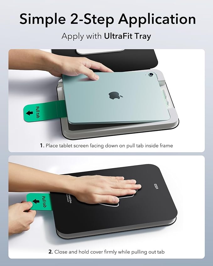 ESR 2 Pack Screen Protector for iPad Air 13 Inch M3/M2 2025/2024 (7th/6th Generation), 9H Tempered Glass Film with UltraFit Tray, Apple Pencil Support, Scratch Resistant, HD Clarity, Bubble Free