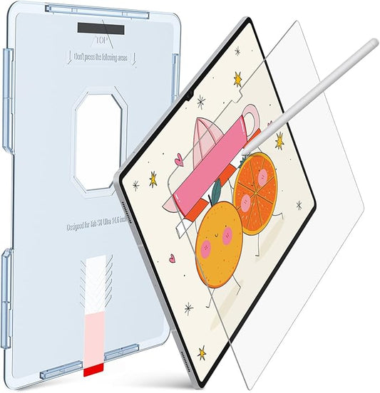 KCT Nano-Texture Glass Screen Protector Compatible with Samsung Galaxy Tab S10 Ultra /S9 Ultra / S8 Ultra 14.6 Inch,Touch Like Silk, Auto-Alignment Tool, Matte Tempered Glass