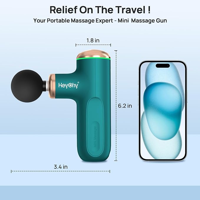A1 Super Mini Massage Gun, Percussion Deep Tissues Muscle Massager (Heat-Green)